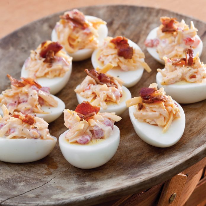 Pimiento Cheese and Bacon Topped Eggs