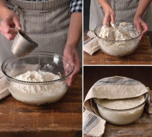 Breadmaking steps 1,2,3