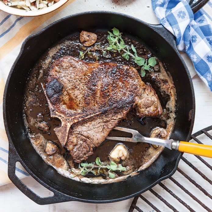 Skillet Steaks with Garlic Browned Butter