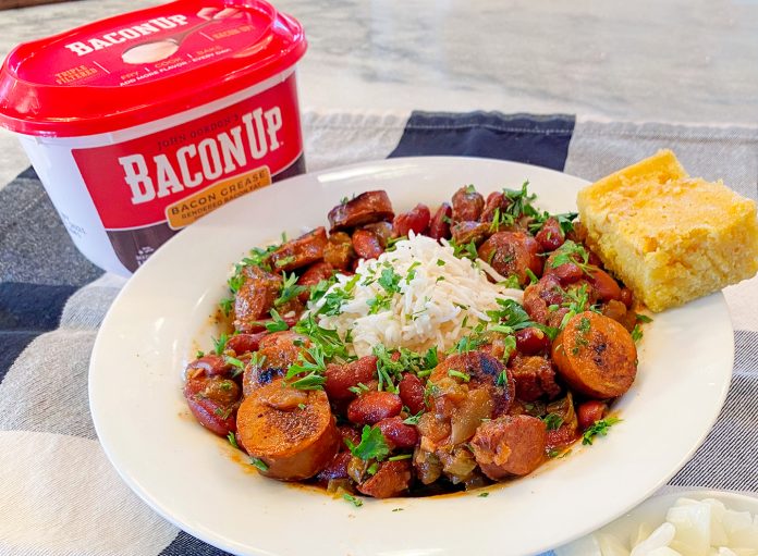 Red Beans and Rice Bacon Up® Bacon Grease