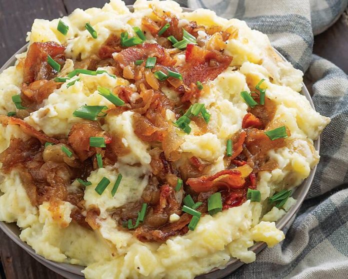 Caramelized Onions and Bacon Mashed Potatoes