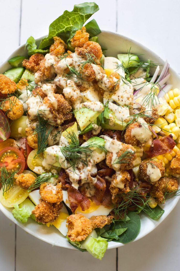 Fried Crawfish Tails Cobb Salad at https://www.tonychachere.com/
