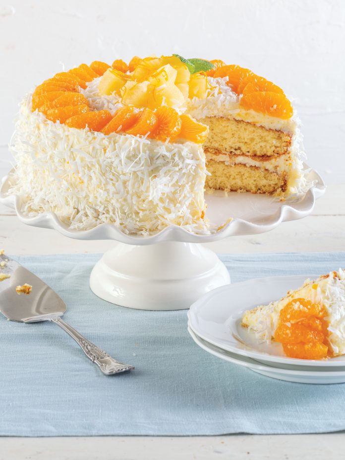 Ambrosia Cake with Orange–Cream Cheese Frosting