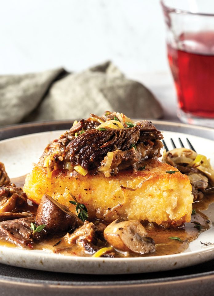 Short Ribs and Grits Cakes